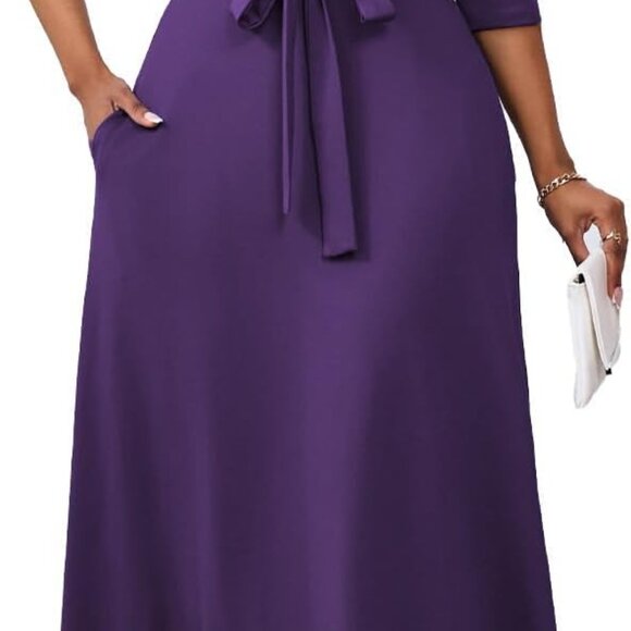 Dresses & Skirts - Maxi Dresses for Women Semi Formal Long Dress 3/4 Sleeve Casual A-line Church Dr